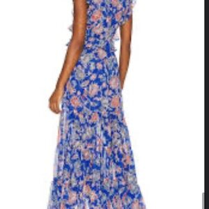 Misa Los Angeles Blue and Red Floral “natasha” Dress